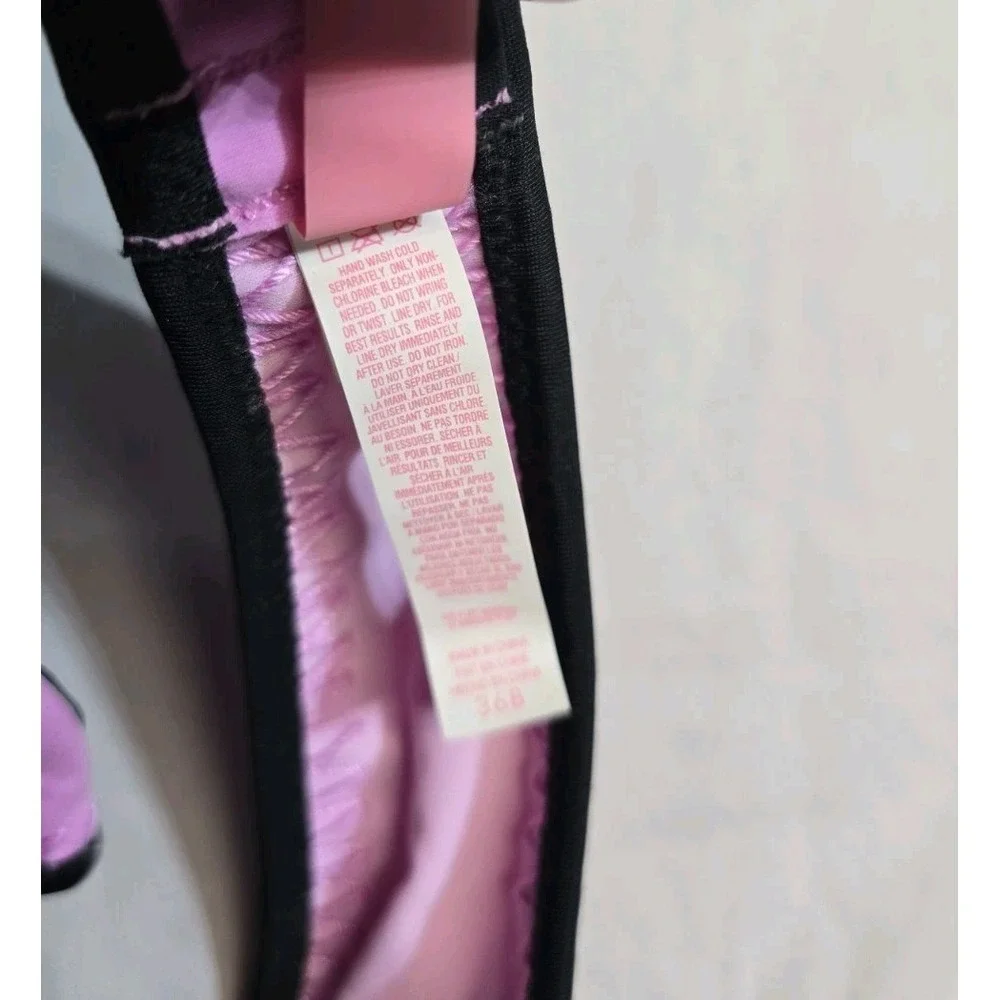 Women's Victoria Secret Strapless Bikini Top Size 36 B Blue And Pink